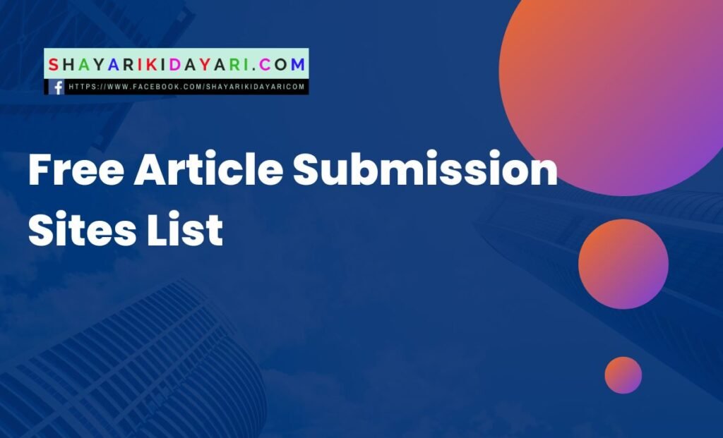 Free Article Submission Sites List